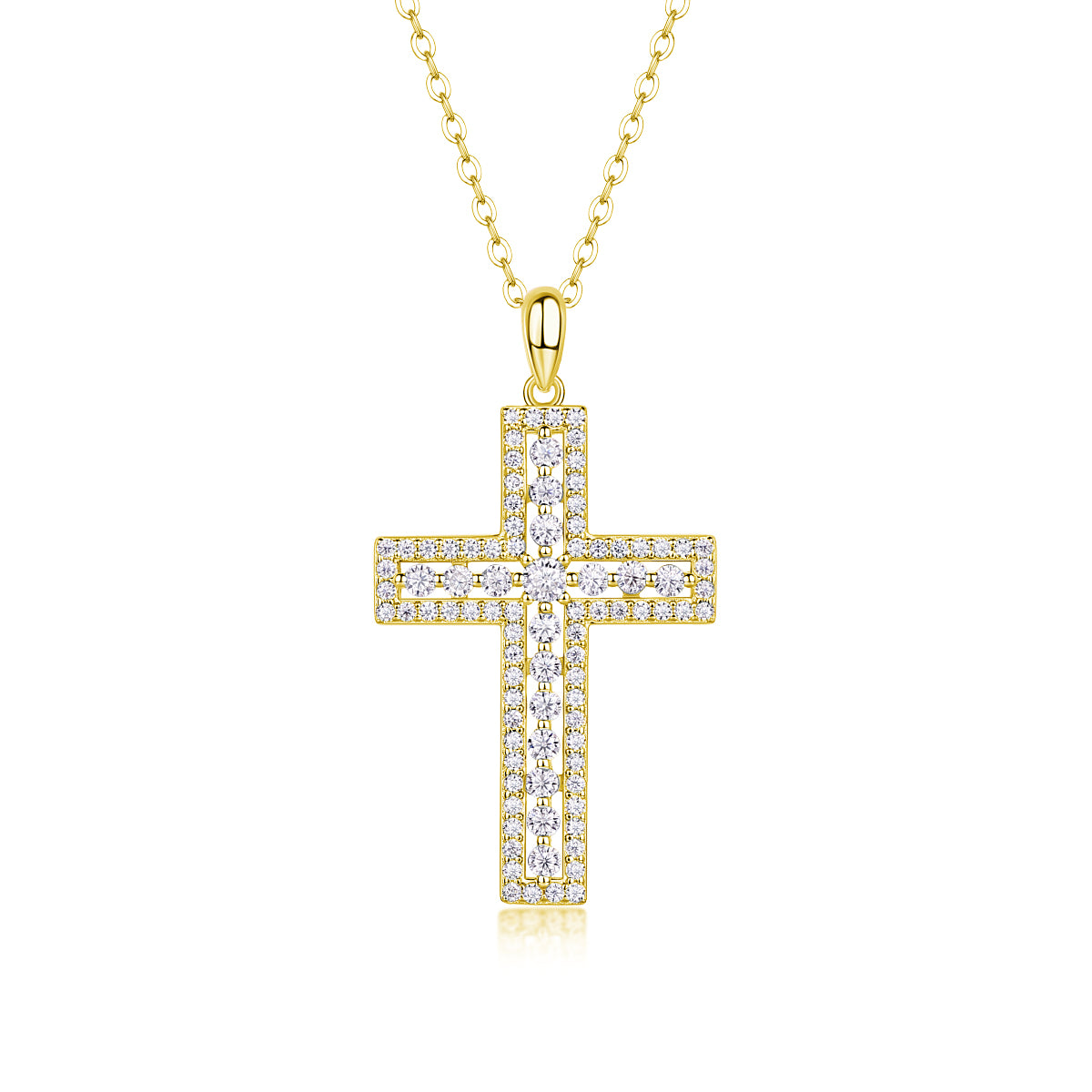 1Shelter - Fashionable Jewelry Pendant Set With Moissanite S925 Sterling Silver And Platinum-plated Cross Diamond, Moissanite Silver Jewelry Prohibit TikTok sales