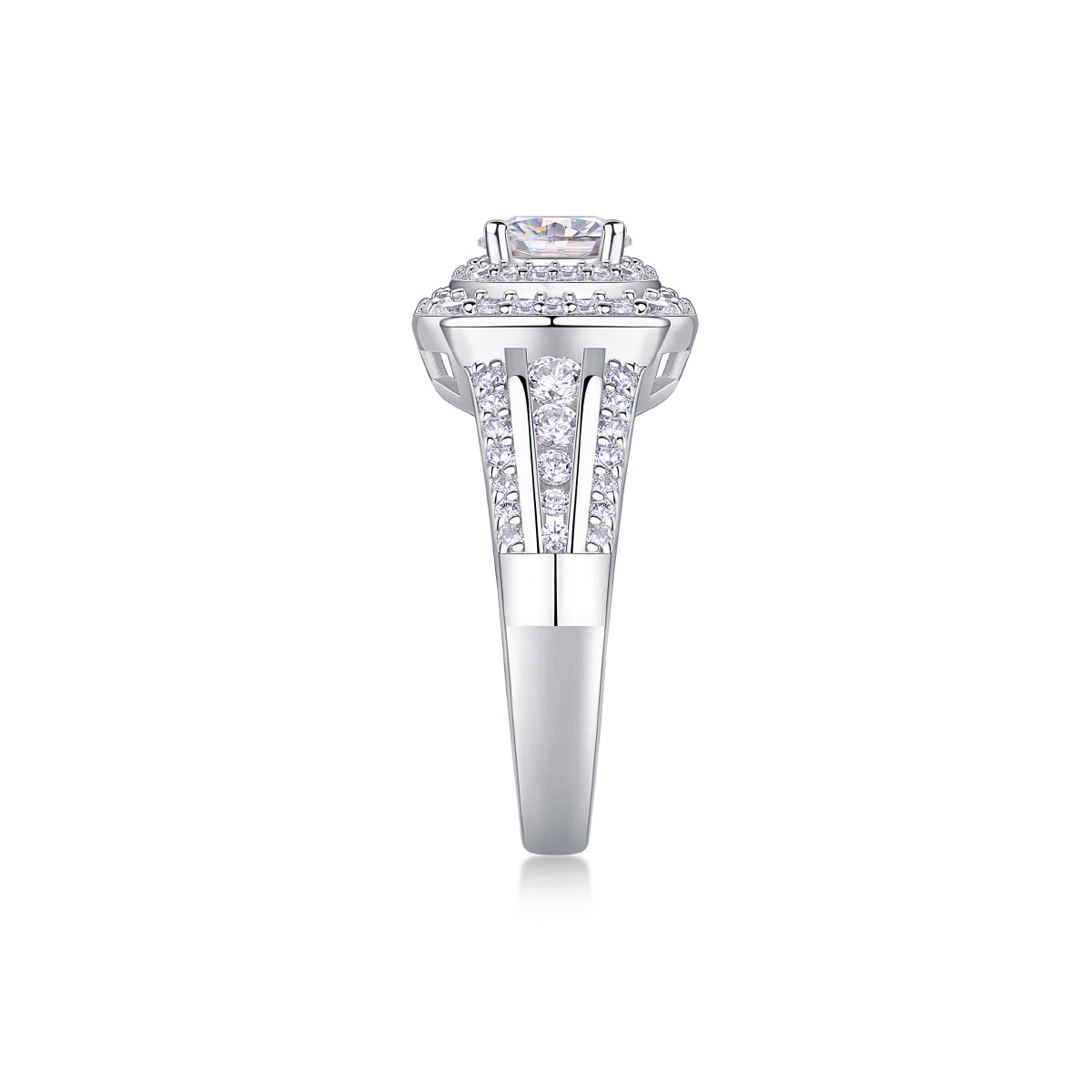 1Starry Sky Crown - A Fashionable Jewelry Ring Set With 1-carat Moissan Diamond S925 Sterling Silver And Platinum-plated Diamond Prohibit TikTok sales