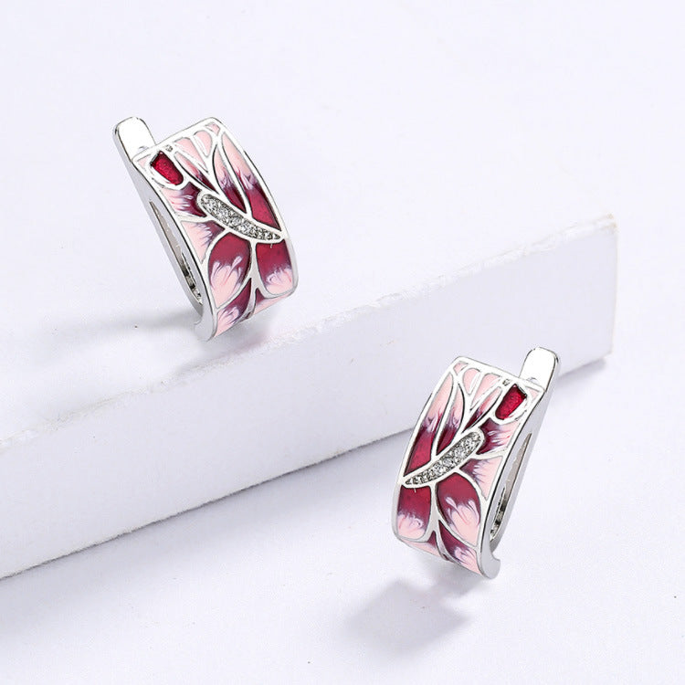 Temperament Handmade Enamel Wedding Party Jewelry Earrings