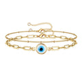 Dainty Gold Bracelets For Women, 14K Gold Filled Adjustable Layered Bracelet Cute Oval Chain  Bar Gold Bracelets For Women Jewelry