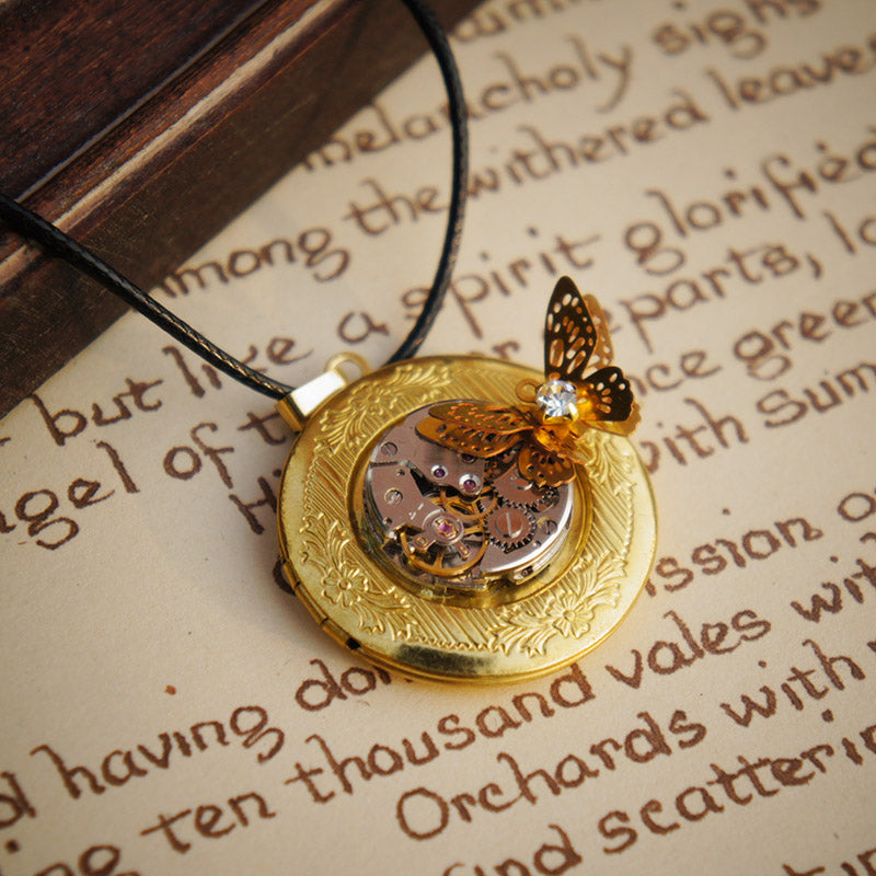 Handmade Mechanical Watch Necklace Retro Gift