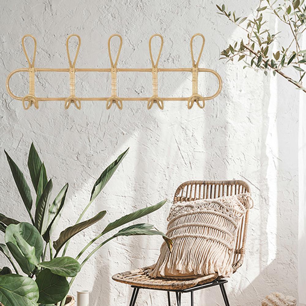 Handmade rattan clothes rack