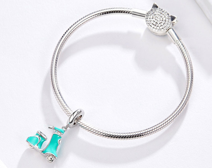 Yinzi rhyme original small tram 925 sterling silver fashion pendant handmade DIY plated white gold bracelet necklace jewelry accessories