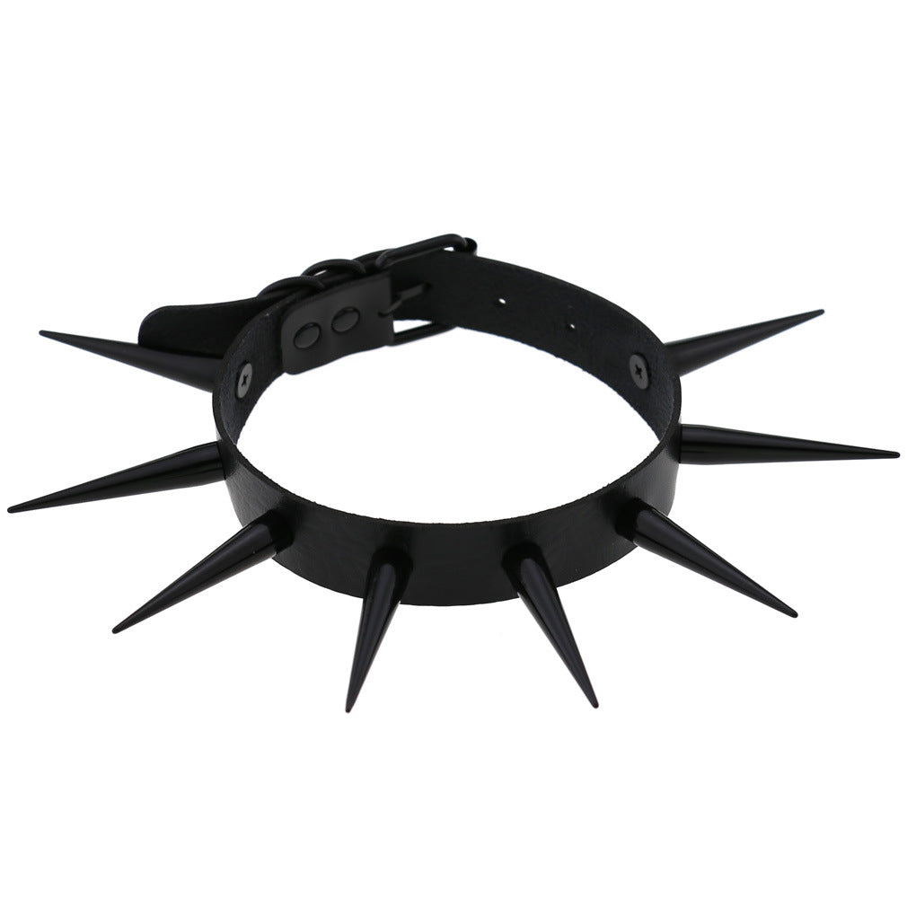 Punk style handmade rivet neck collar necklace