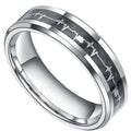 Fashionable Carbon Fiber Love ECG Pure Titanium Ring