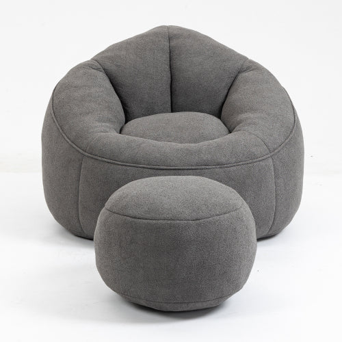 Bedding Bean Bag Sofa Chair High Pressure Foam Bean Bag Chair Material With Padded Foam Padding Compressed Bean Bag With Footrest