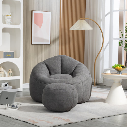 Bedding Bean Bag Sofa Chair High Pressure Foam Bean Bag Chair Material With Padded Foam Padding Compressed Bean Bag With Footrest