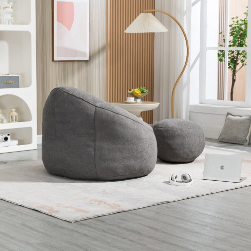 Bedding Bean Bag Sofa Chair High Pressure Foam Bean Bag Chair Material With Padded Foam Padding Compressed Bean Bag With Footrest