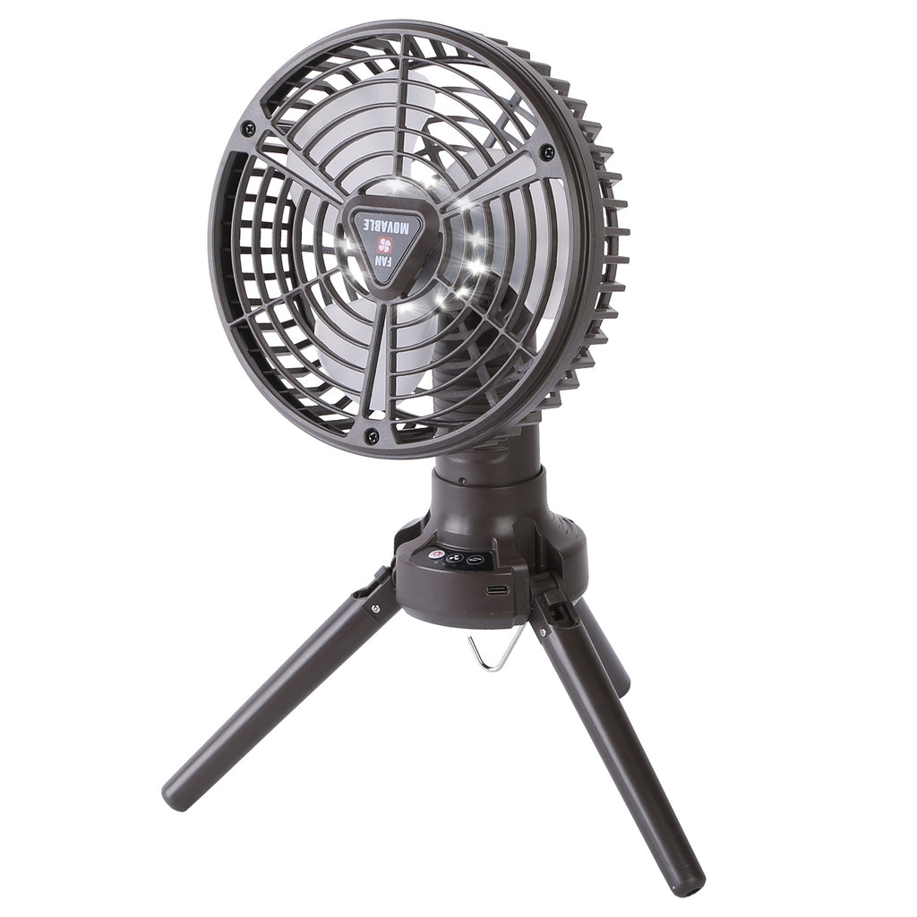 1Pc 10400mah Portable Camping Fan With LED Light Rechargeable Tripod Tent Hanging Fan Lantern Portable Foldable Oscillating Table Fan With 3 Brightness 4 Speeds