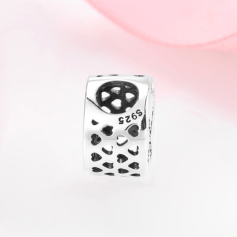 S925 Sterling Silver Beads Round Quality English Series Beaded Charm Handmade DIY Accessories Scattered Silver Jewelry