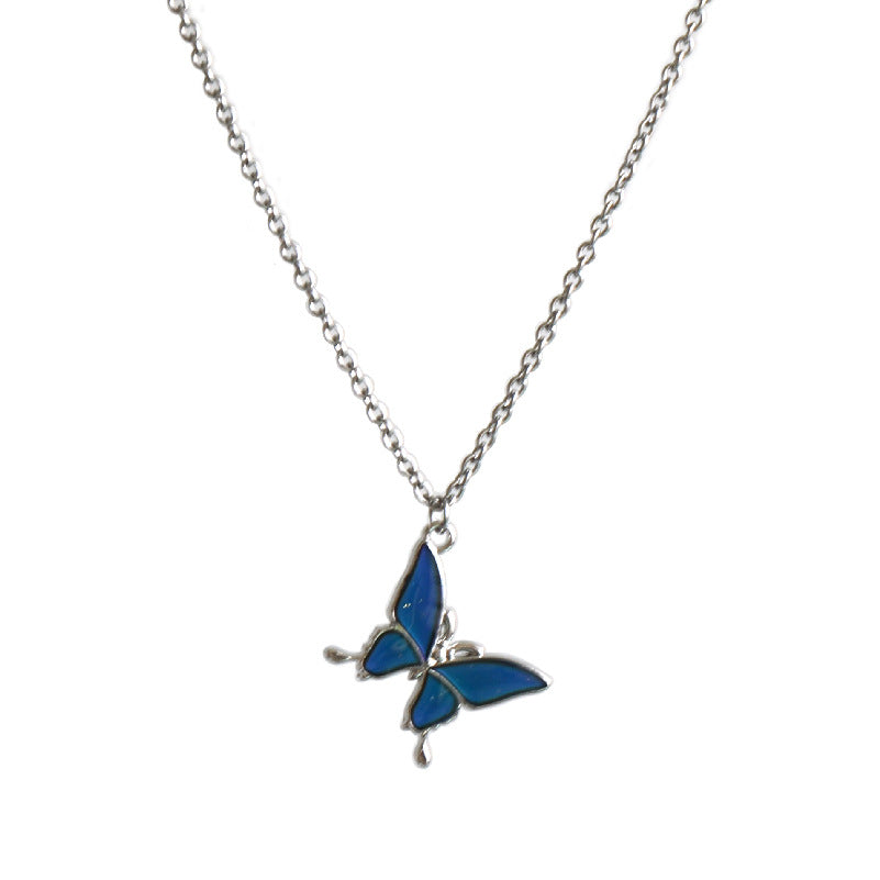 Homemade Temperature Change Color Butterfly Necklace