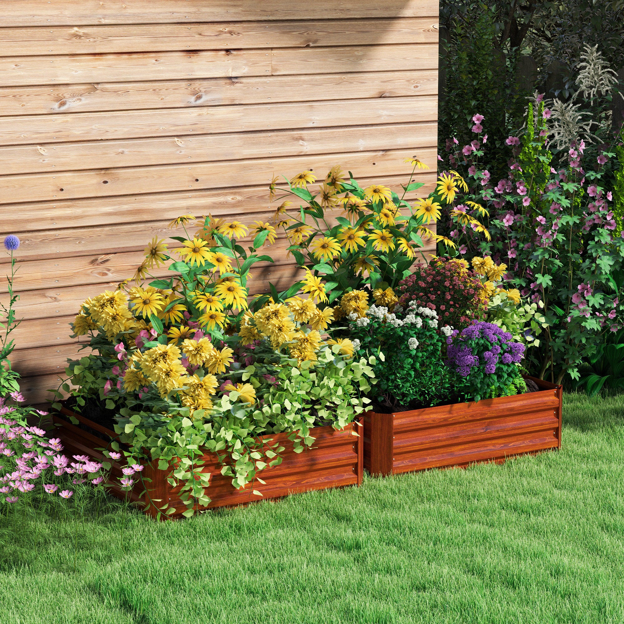 2 Piece Galvanized Raised Garden Bed