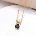 Copper Plated Real-gold Finished Heart Shaped Zircon Pendant Necklace