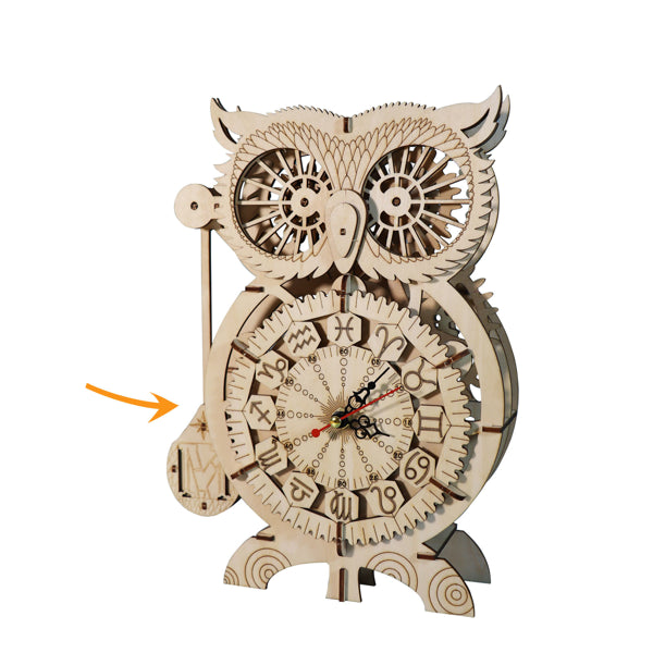 3D Wooden Puzzle Owl Clock Model Kits To Build Wooden Construction Handmade Craft Unique Christmas Gift