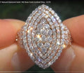 Sparkling Luxury Heavy Inlay Full Paved Zircon Ring, European American Style Fashion Exaggerated Personalized Diamond-studded Band Jewelry