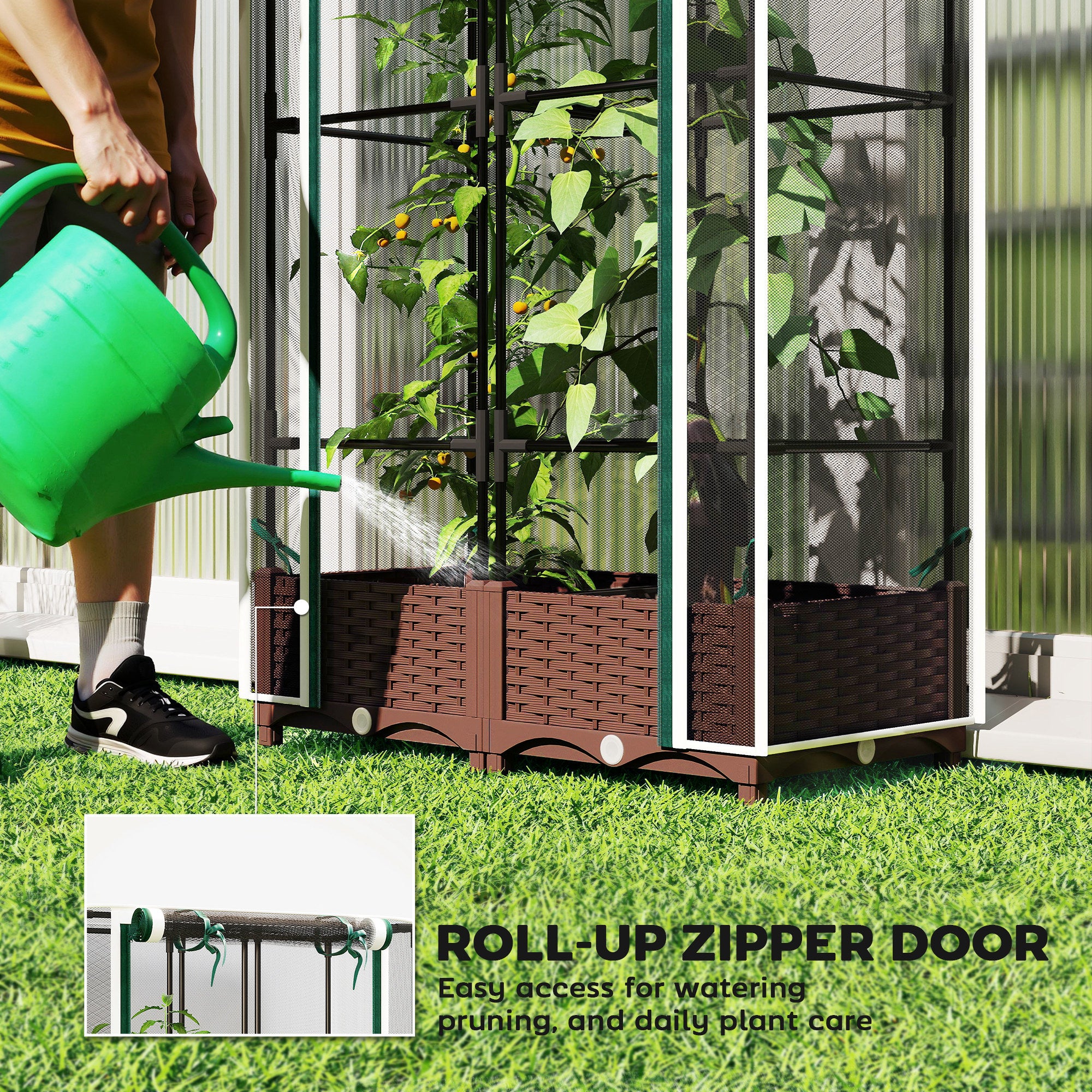 Raised Garden Bed With Trellis