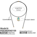 Stainless Steel Enamel Necklace With Ocean Shell And Imitation Pearl Pendant
