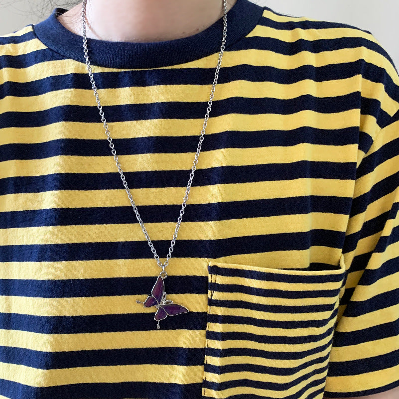 Homemade Temperature Change Color Butterfly Necklace