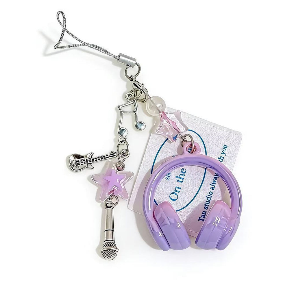 Creative Instagram-style Music Earphone-shaped Phone Charm Backpack Pendant And Keychain