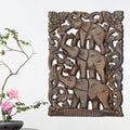 Elephant Solid Wood Carved Board Handicraft Wall Decoration