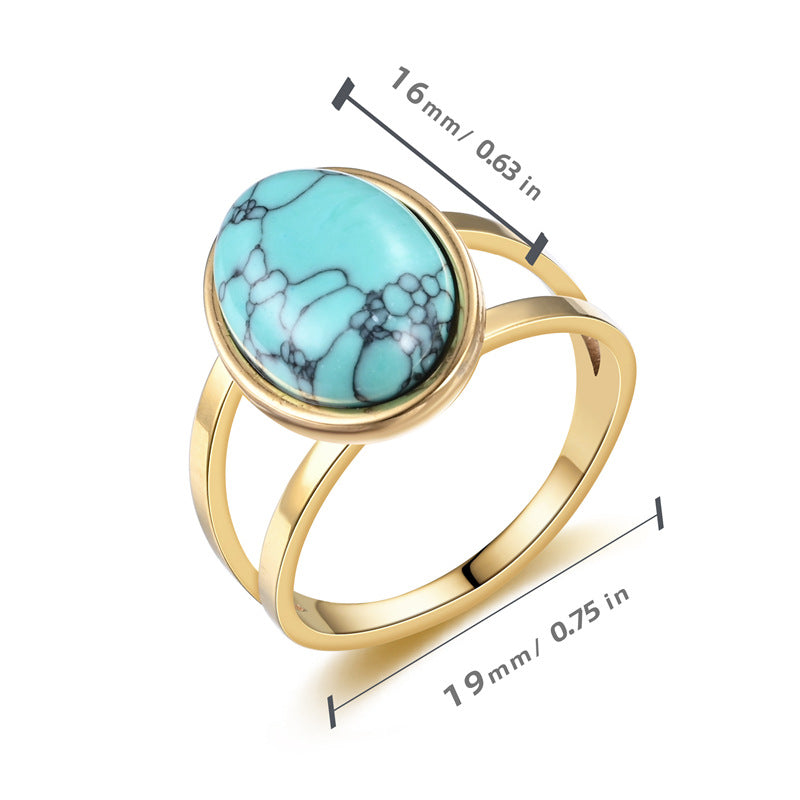 Bestseller Natural Cut Stone Ring, Light Luxury Fashion Exquisite Tiger's Eye Band, Ethnic Style Unisex Ring