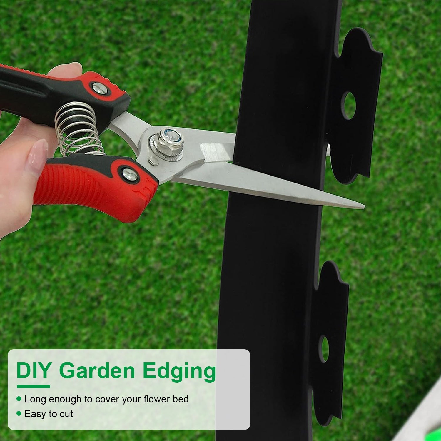 1Pc 32.8FT Non-Digging Plastic Garden Edging Kit Plastic Garden Border With 30 Spikes 2In Tall Border Edging For Garden Lawn Yard Flower Beds