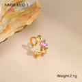 Geometric Stainless Steel Zircon Ring For Women