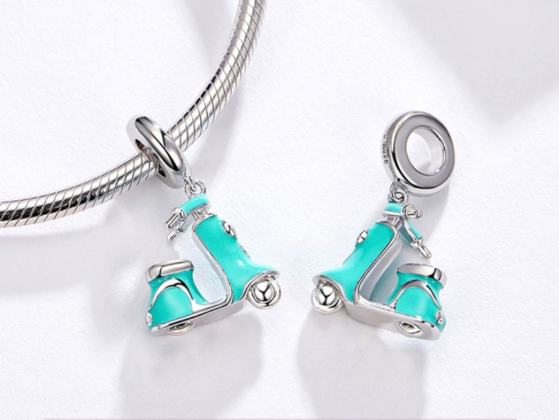 Yinzi rhyme original small tram 925 sterling silver fashion pendant handmade DIY plated white gold bracelet necklace jewelry accessories