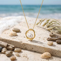 925 Sterling Silver Organic Wavy Pendant Necklace with Lustrous Floating Pearl Accent