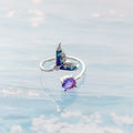 Starry Flower Ring Inlaid Blue Zircon Anime Second Dimension Index Ring