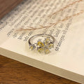 Minimalist Row Flower Series Open Ring, Sweet Fashion Floral High-end Temperament Finger Ring For Women