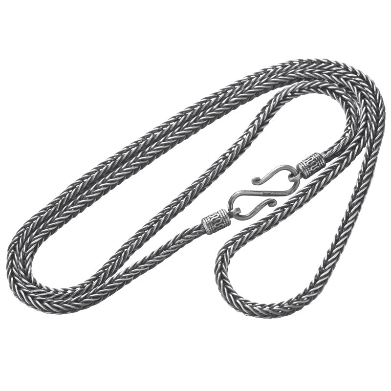 Men's Necklace Snake Bones Chain Handmade Weave Vintage