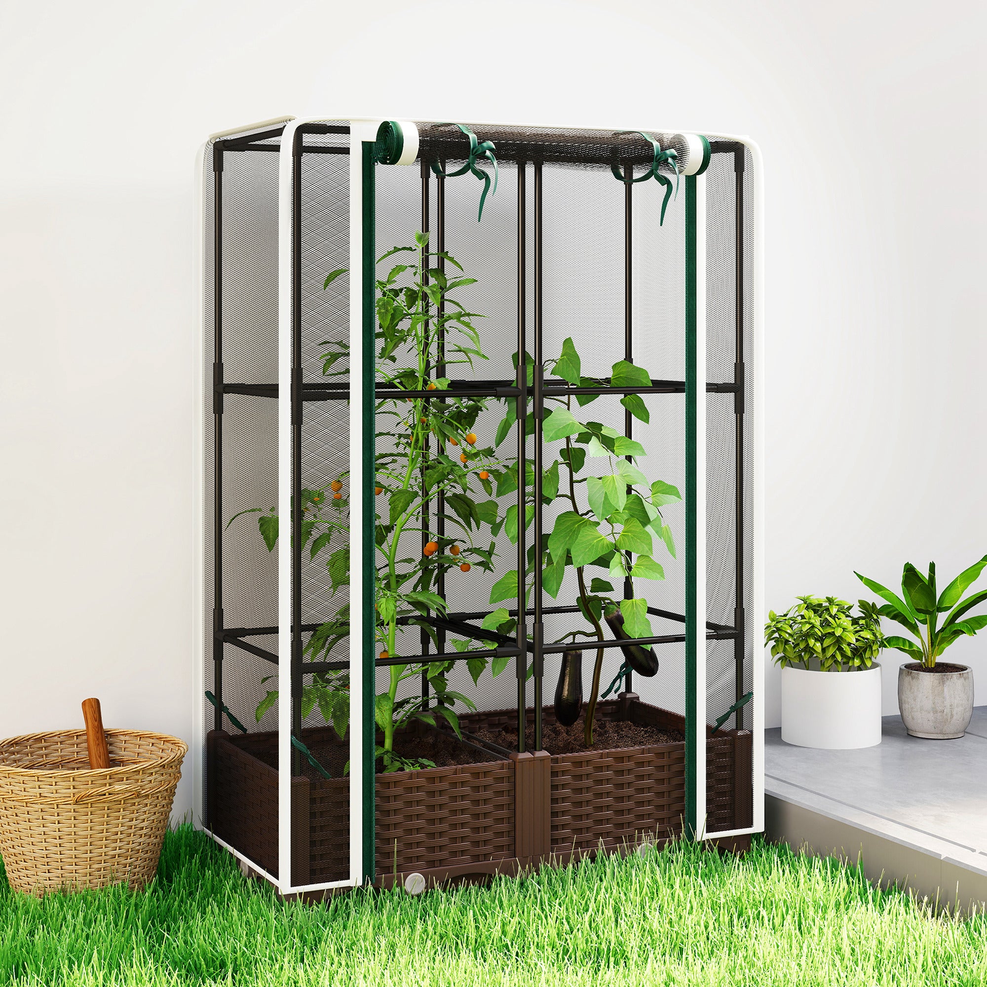 Raised Garden Bed With Trellis