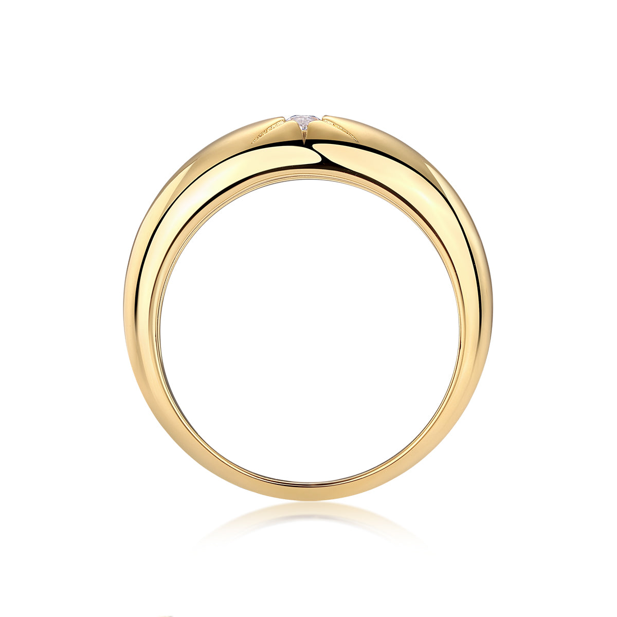 1Eight-prong Radiance - A Fashionable And Luxurious Jewelry Piece Set With Moissanite S925 Sterling Silver And Gold-plated Diamond Prohibit TikTok sales