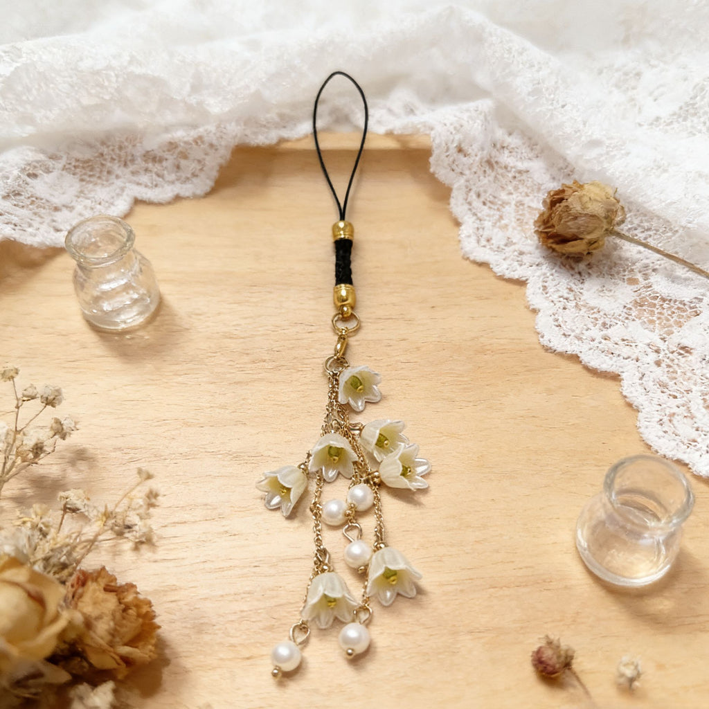 Orchid Phone Charm Flower Phone Lanyard Backpack Keychain Pendant Orchid Phone Accessory