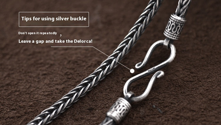 Men's Necklace Snake Bones Chain Handmade Weave Vintage