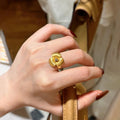 Mid Ancient Style S925 Silver Zircon Brushed Ring, Luxury Minimalist Niche Design Fade-Resistant High Grade Finger Ring For Women