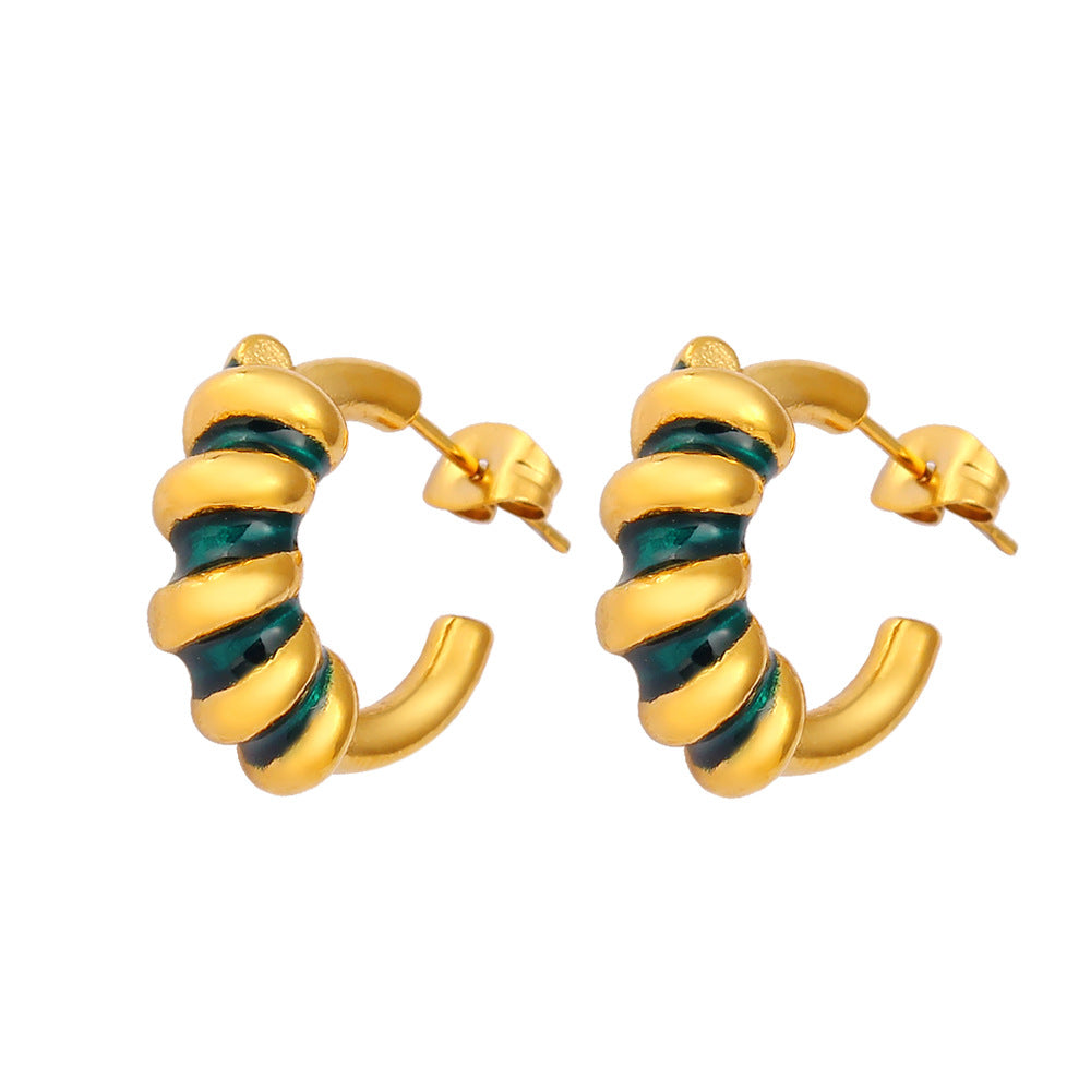 316 Stainless Steel Stud Earrings  Exaggerated Design Minimalist Fashion Ear Jewelry For Women