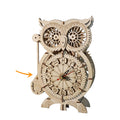 3D Wooden Puzzle Owl Clock Model Kits To Build Wooden Construction Handmade Craft Unique Christmas Gift