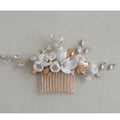 Ceramic Flower Hair Comb Protein Diamond Handmade Jewelry