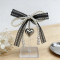 Girly Lace Pearl Bow Bag Charm Keychain Ornament Accessory Heart Pendant