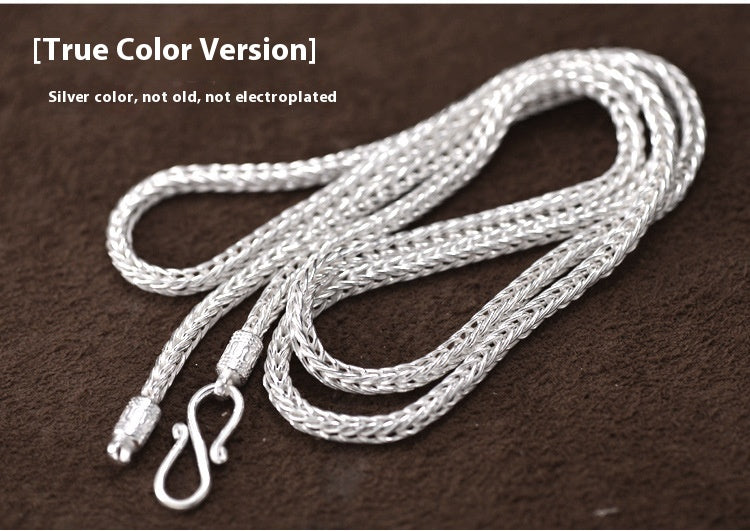 Men's Necklace Snake Bones Chain Handmade Weave Vintage
