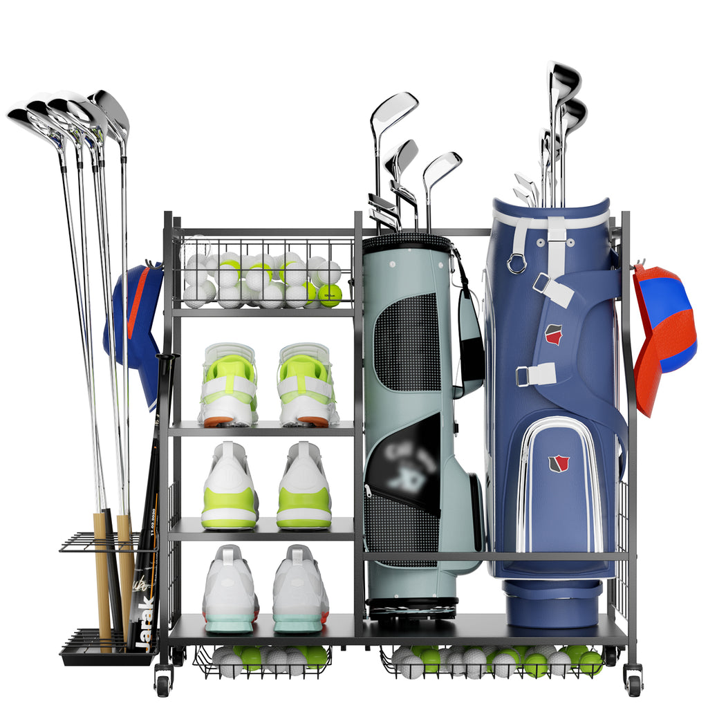 Golf Bag Storage Garage Organizer,Golf Club Bag Storage Rack For Garage, Extra Storage Rack For Golf Clubs,Golf Bag Organizer Fit For Garage,Shed,Basement