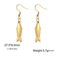 Three-dimensional Small Fish Pendant Stainless Steel Earrings