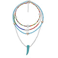 Handmade colorful rice beads multilayer necklace