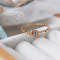 Niche High Sense Zircon Brushed Ring Vintage Mid-Ancient Silver Plated Copper