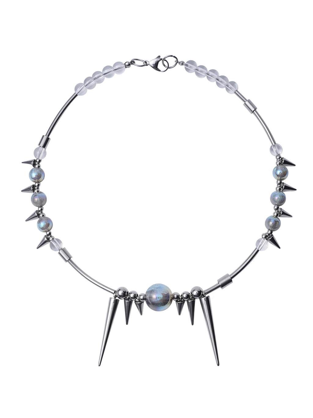 Handmade Heavy-Duty Beaded Necklace With Rivets