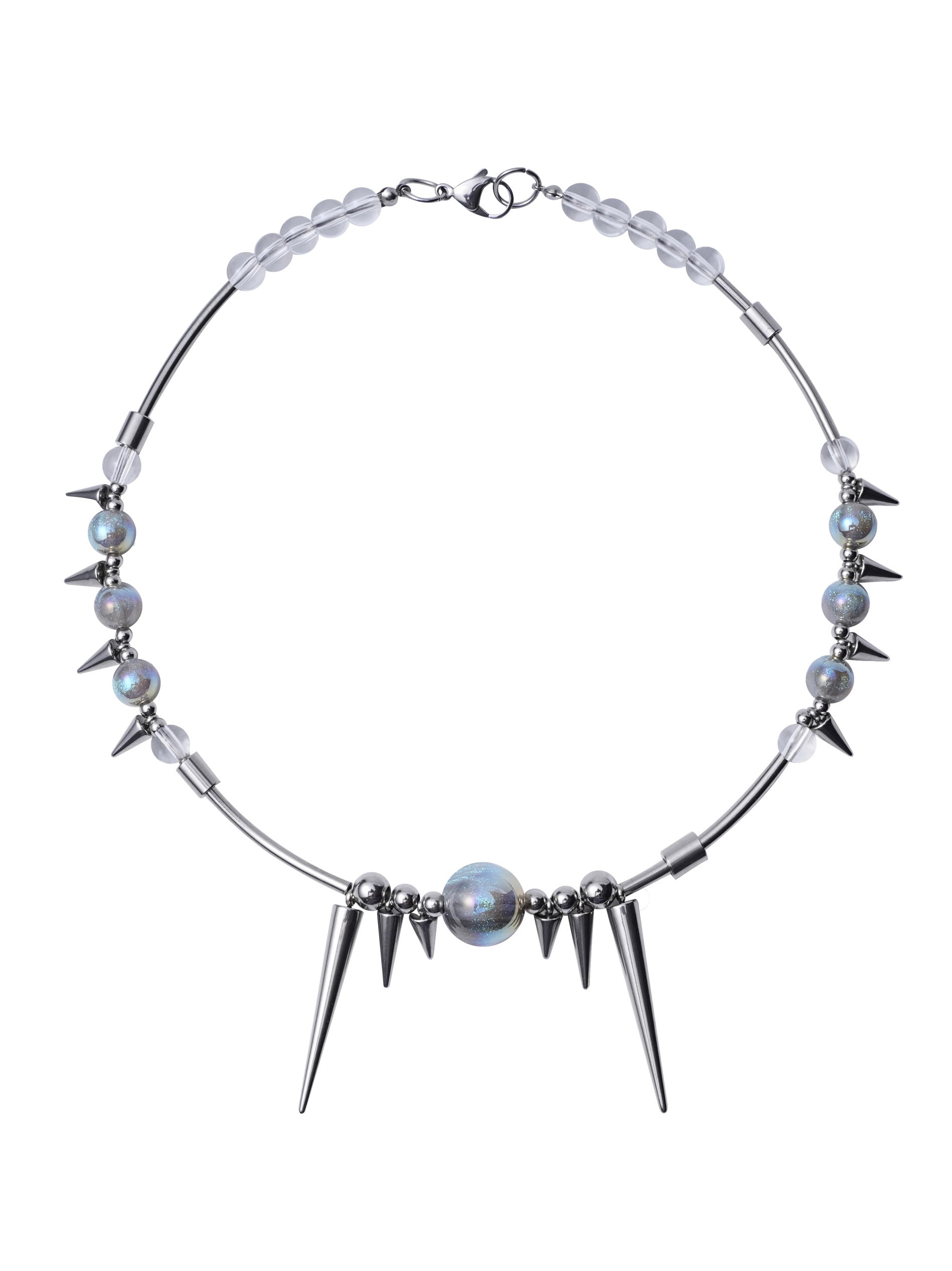 Handmade Heavy-Duty Beaded Necklace With Rivets