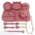 Baby Food Bowl And Spoon Set, Silicone Feeding Plate For Meals