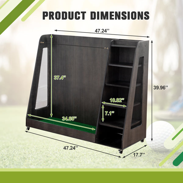 Gray Wooden Golf Bag Storage Rack